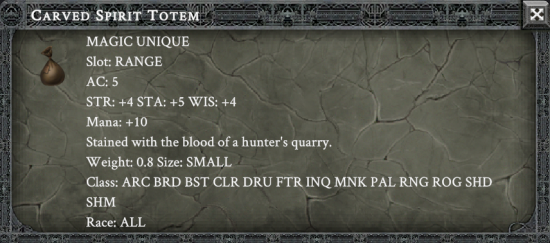 CARVED SPIRIT TOTEM item card